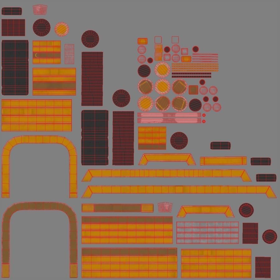 Hyperextension biceps curl machine Low-poly 3D model_12