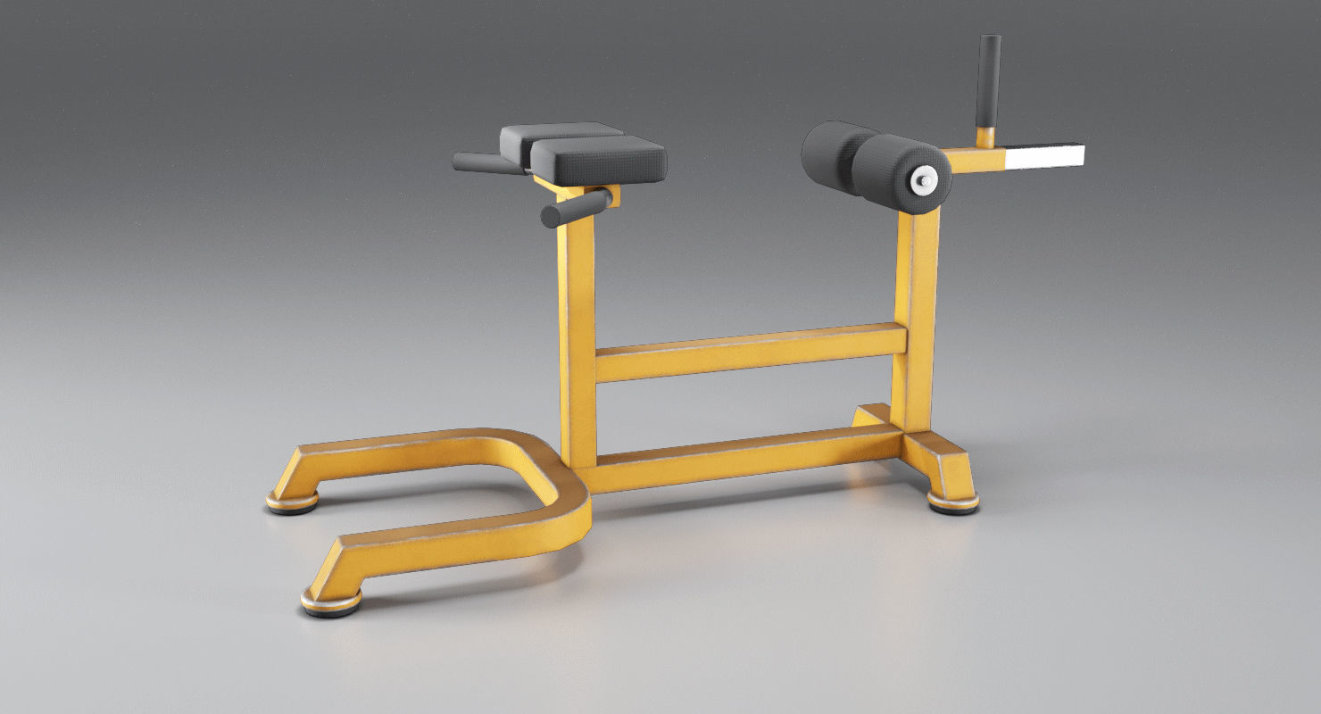 Hyperextension biceps curl machine Low-poly 3D model_6