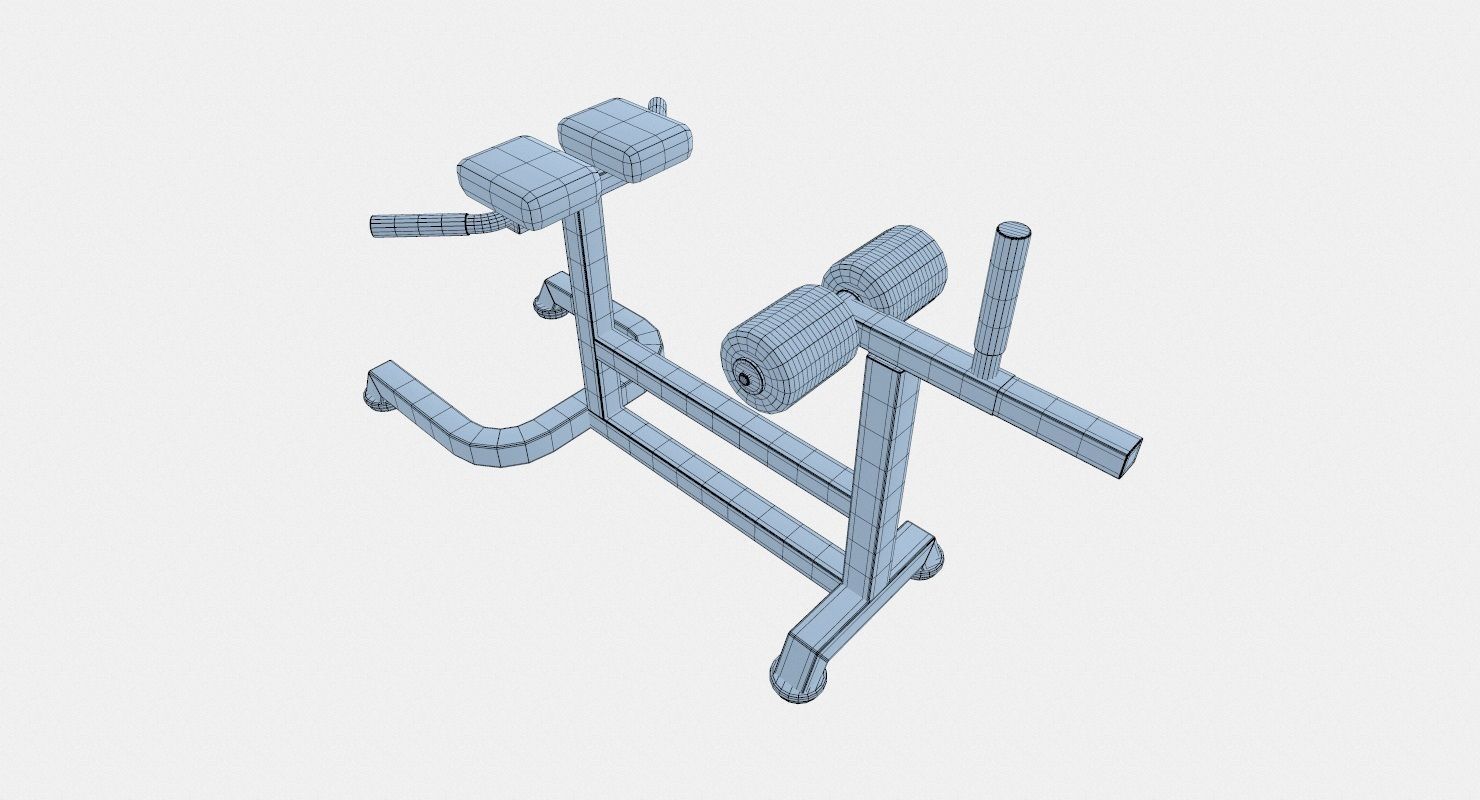 Hyperextension biceps curl machine Low-poly 3D model_8