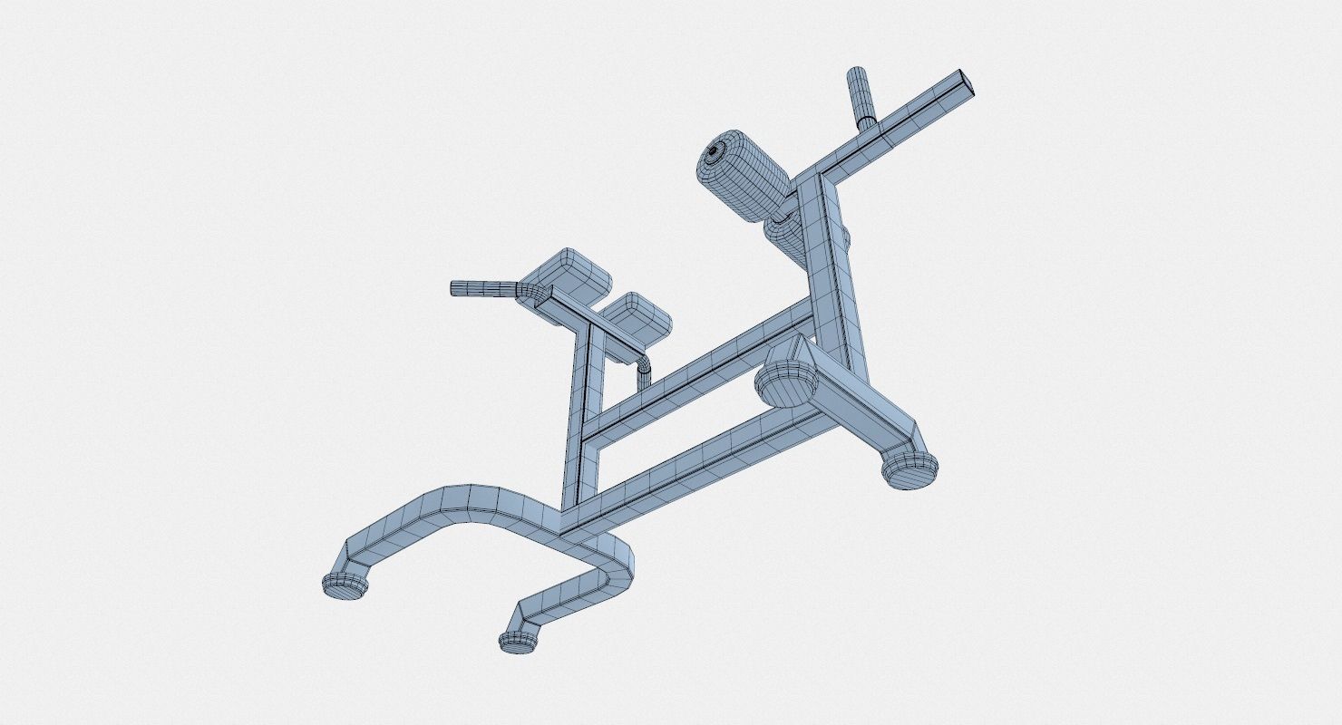 Hyperextension biceps curl machine Low-poly 3D model_11
