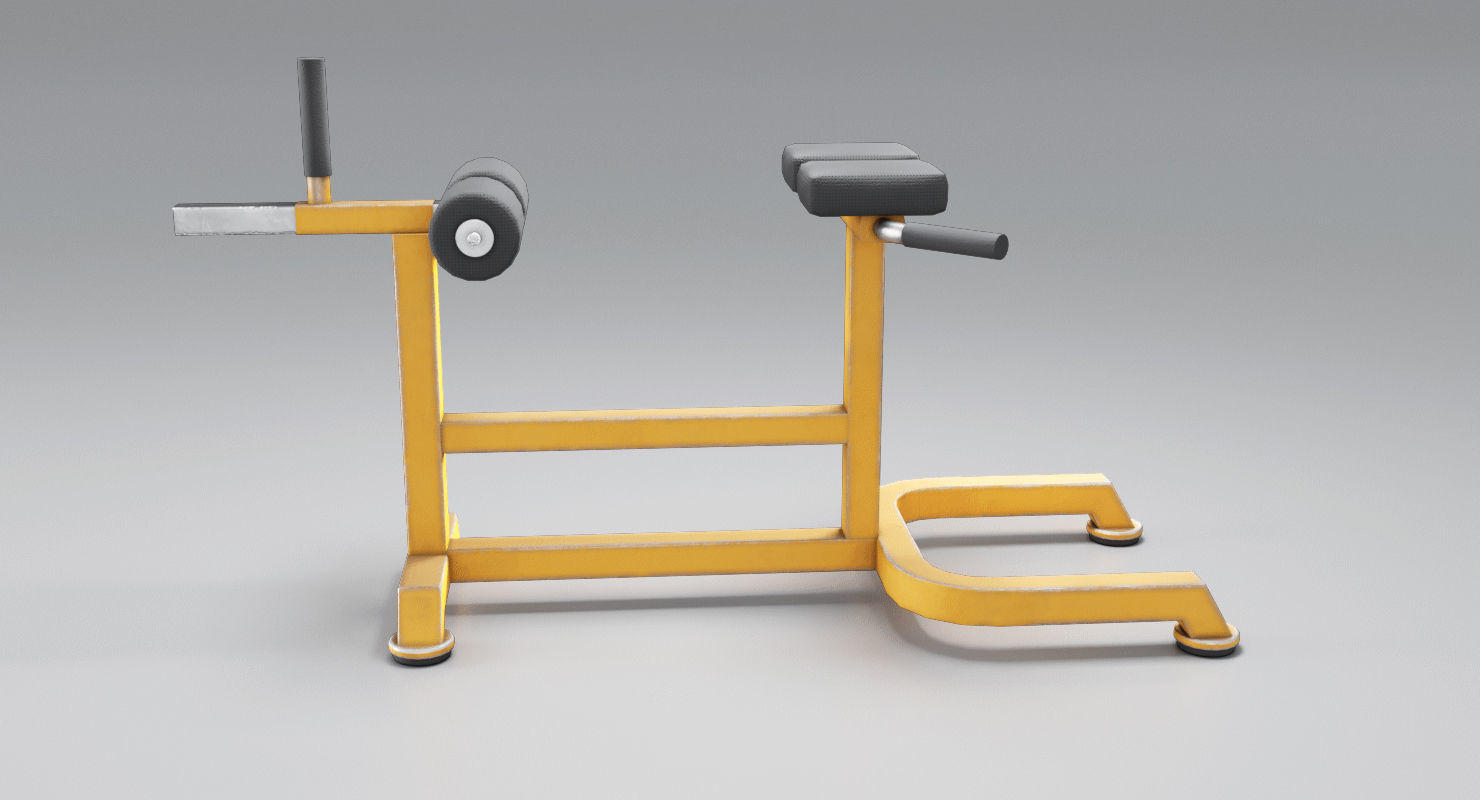 Hyperextension biceps curl machine Low-poly 3D model_5