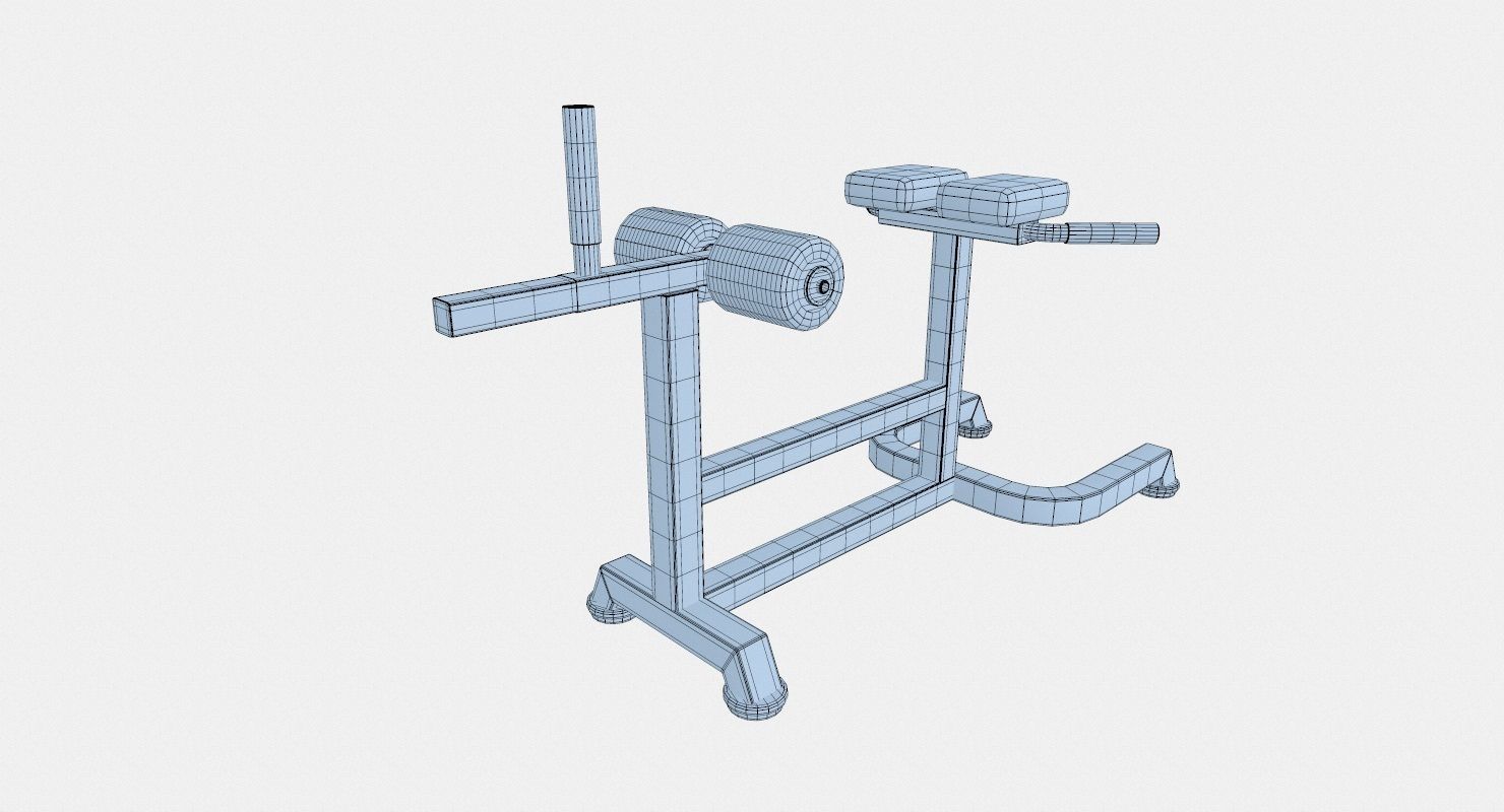 Hyperextension biceps curl machine Low-poly 3D model_10
