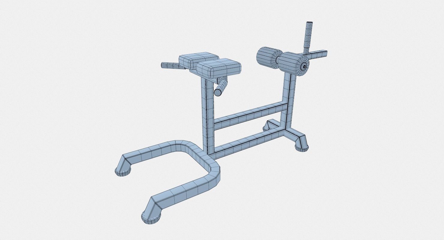 Hyperextension biceps curl machine Low-poly 3D model_9