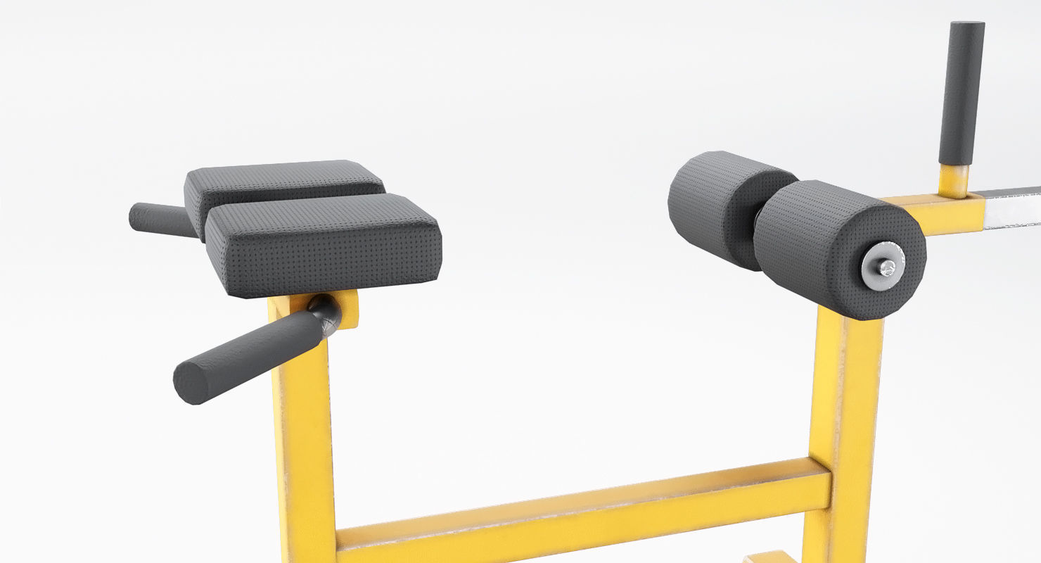 Hyperextension biceps curl machine Low-poly 3D model_7