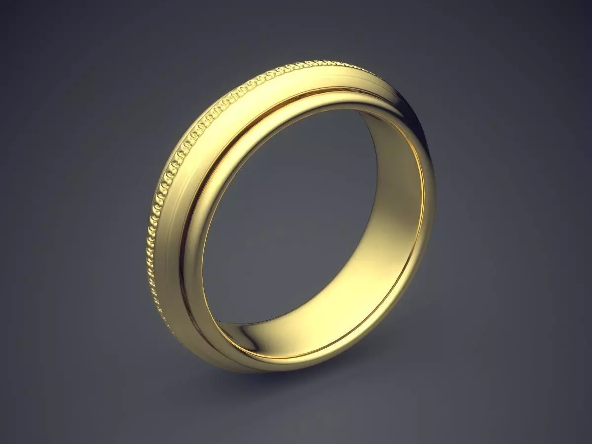 Unique Golden Engagement Ring With Layering and Ornaments 3D print model_0