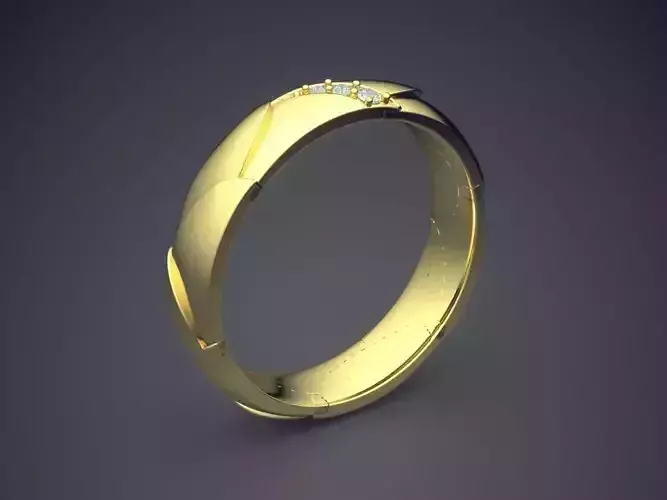 Classic Golden Engagement Ring With Layering and Diamond Details