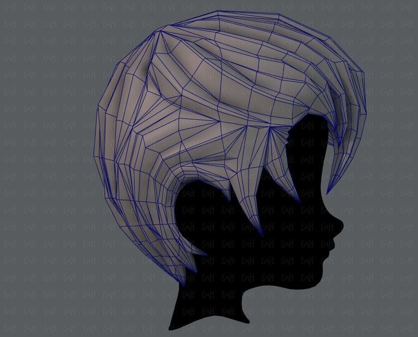 3D Hair style for boy V10 Low-poly 3D model_27