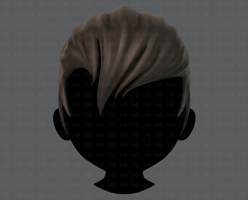 3D Hair style for boy V10 Low-poly 3D model_1