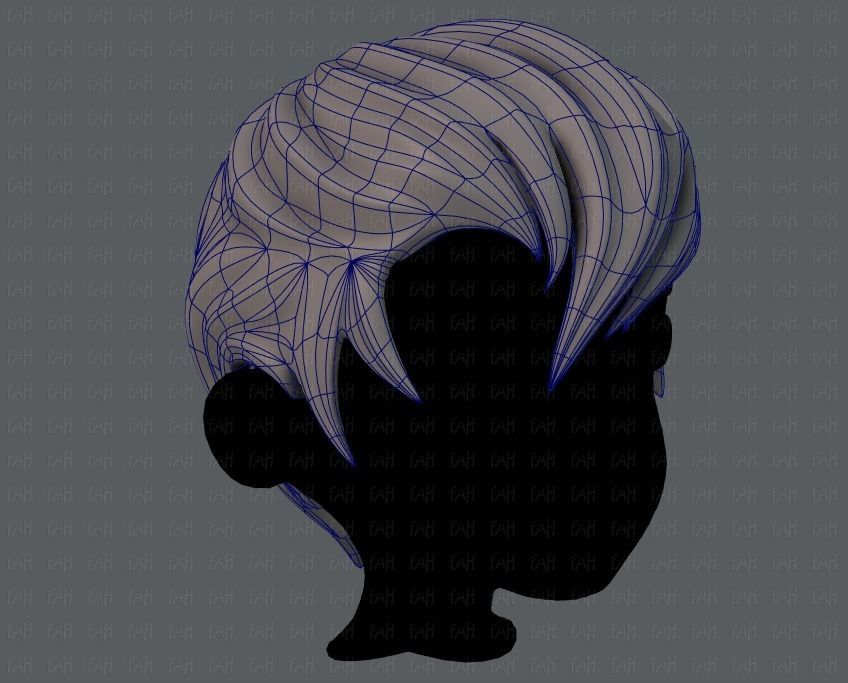 3D Hair style for boy V10 Low-poly 3D model_10