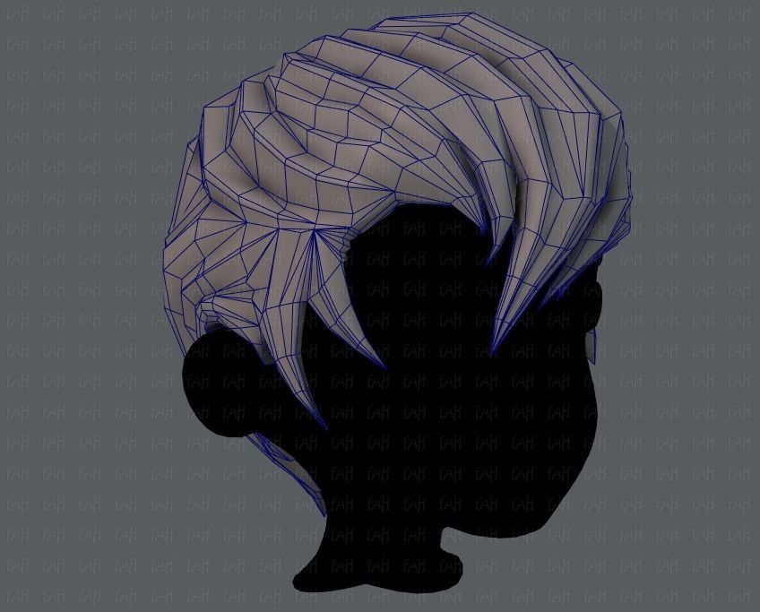 3D Hair style for boy V10 Low-poly 3D model_26