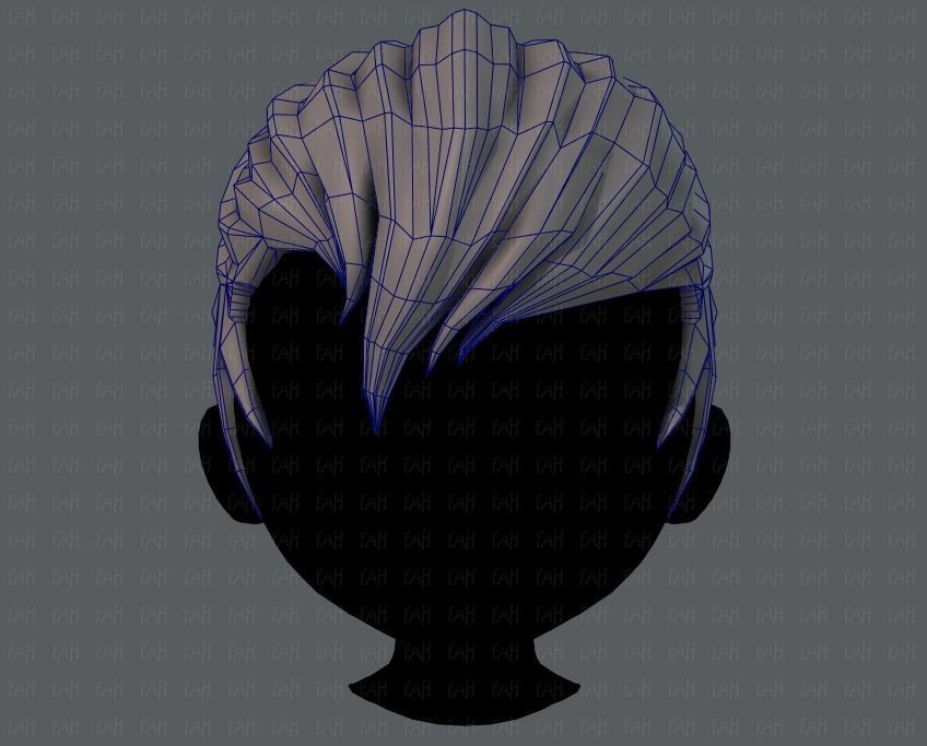 3D Hair style for boy V10 Low-poly 3D model_25