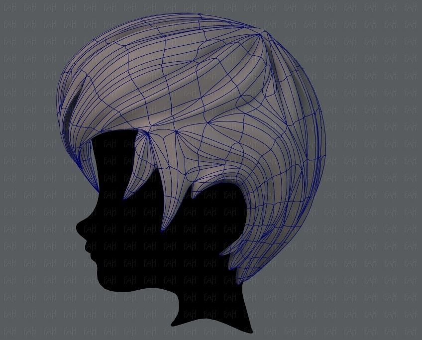 3D Hair style for boy V10 Low-poly 3D model_15