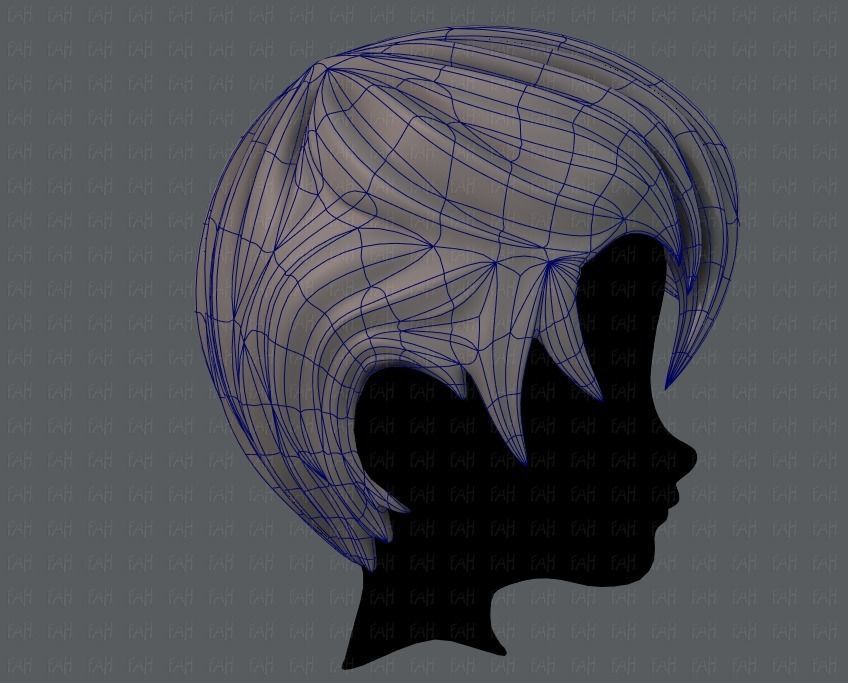 3D Hair style for boy V10 Low-poly 3D model_11
