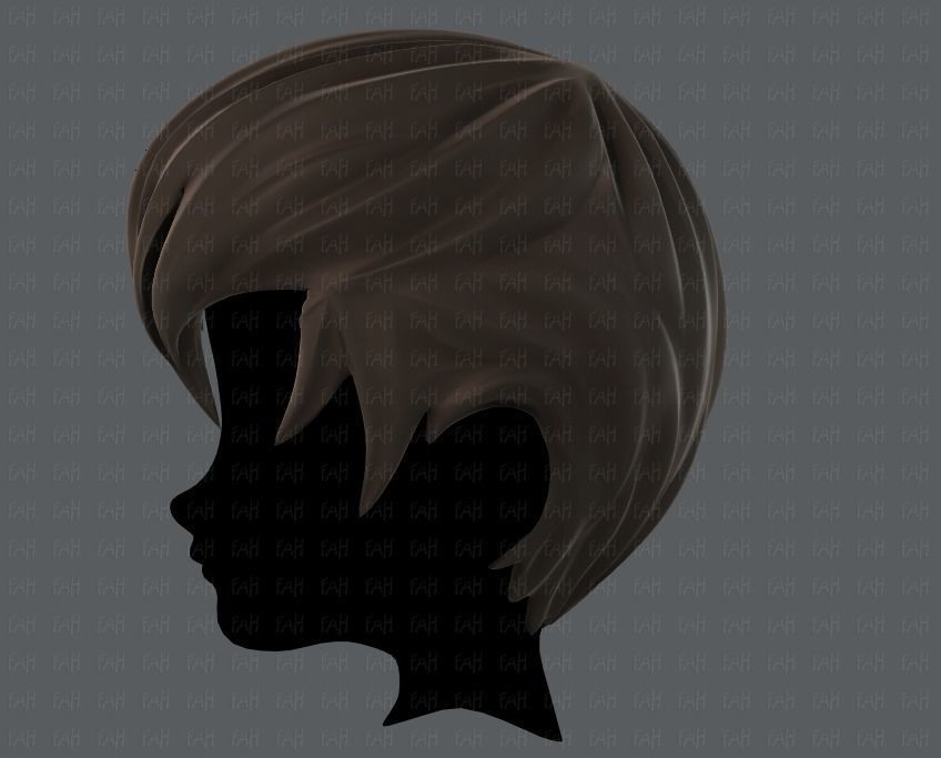 3D Hair style for boy V10 Low-poly 3D model_7