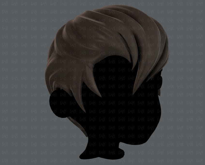 3D Hair style for boy V10 Low-poly 3D model_2