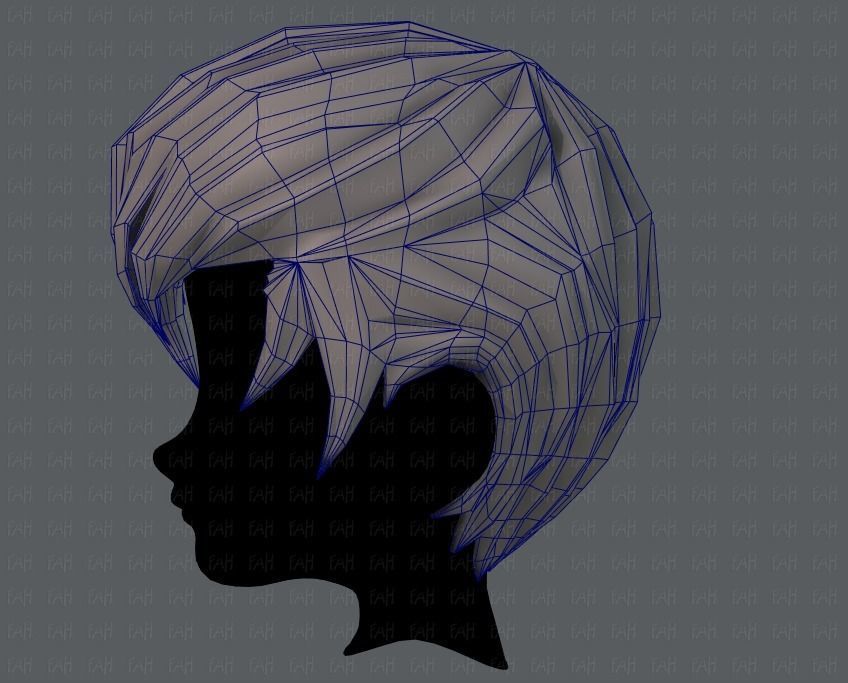 3D Hair style for boy V10 Low-poly 3D model_31