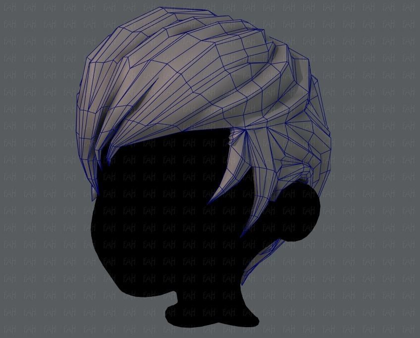 3D Hair style for boy V10 Low-poly 3D model_32