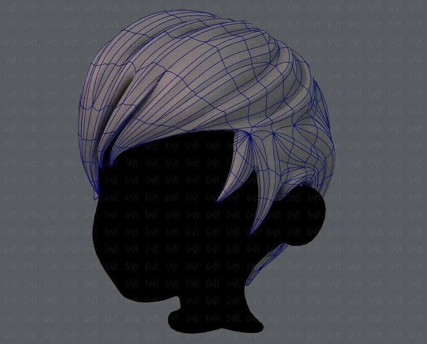 3D Hair style for boy V10 Low-poly 3D model_16