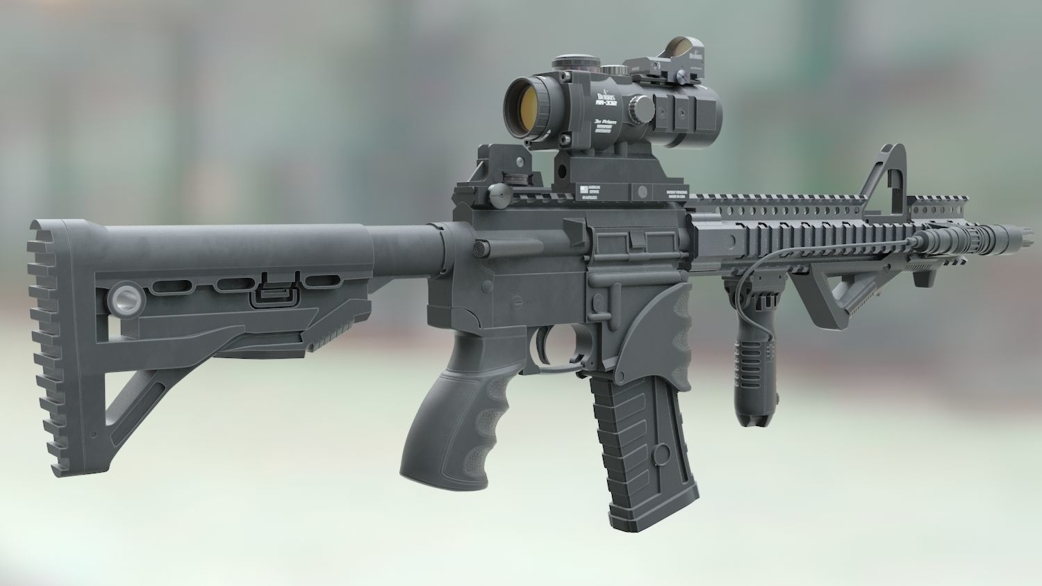 ar-15 ar - rifle with scope 3D model_5