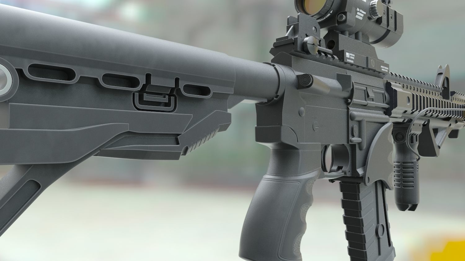 ar-15 ar - rifle with scope 3D model_2