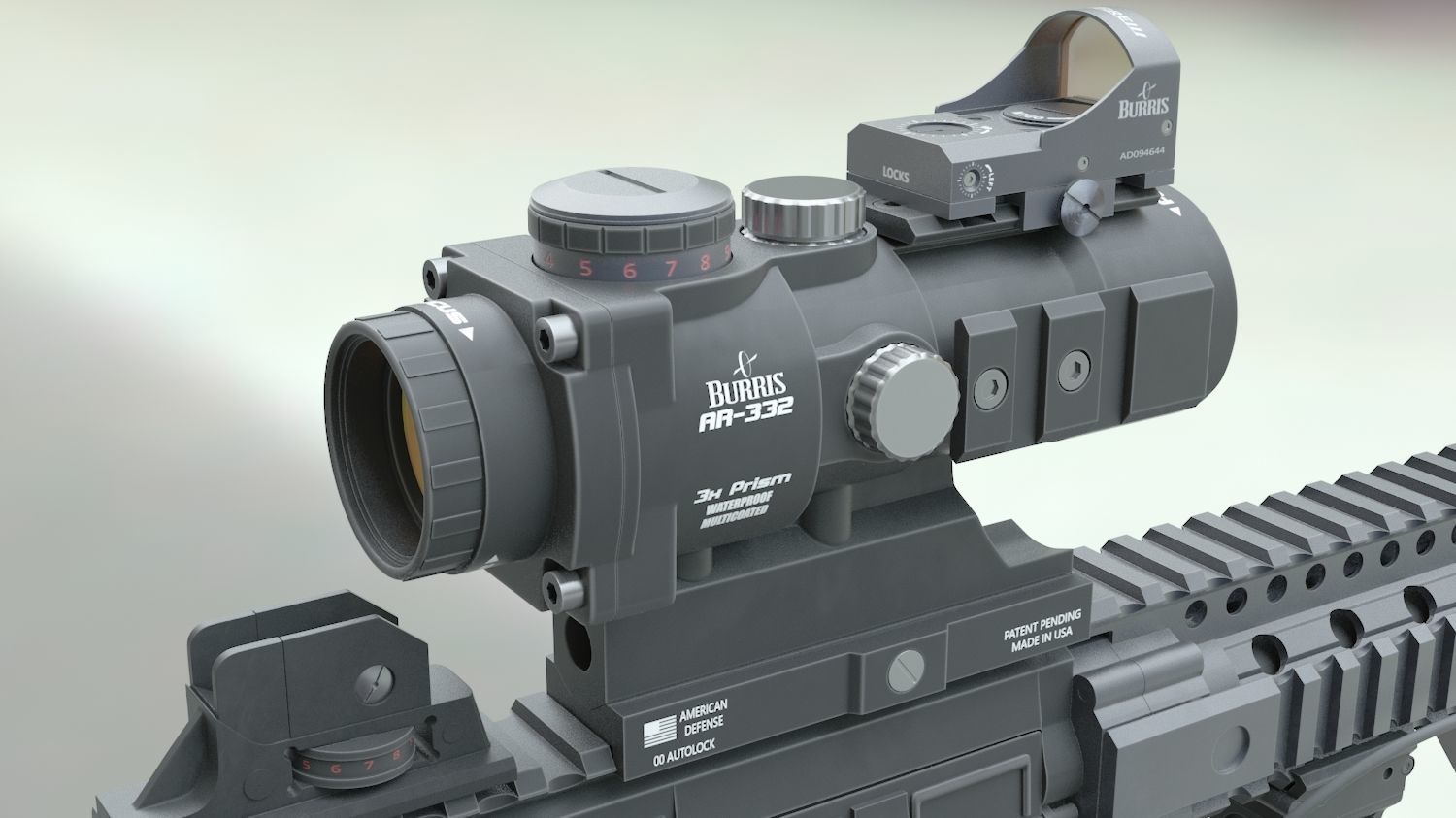 ar-15 ar - rifle with scope 3D model_4
