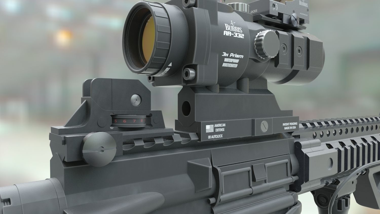 ar-15 ar - rifle with scope 3D model_6