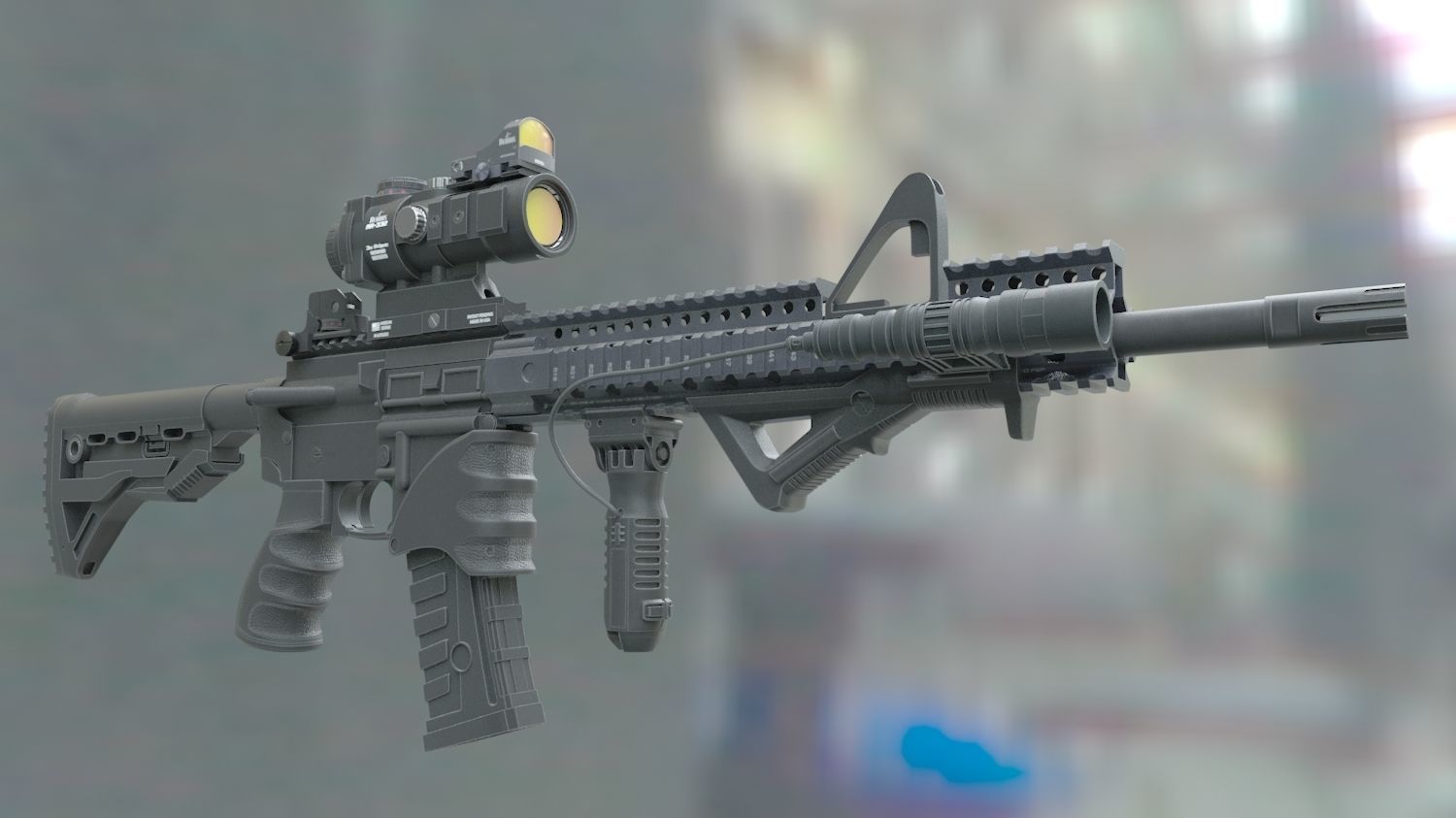 ar-15 ar - rifle with scope 3D model_3
