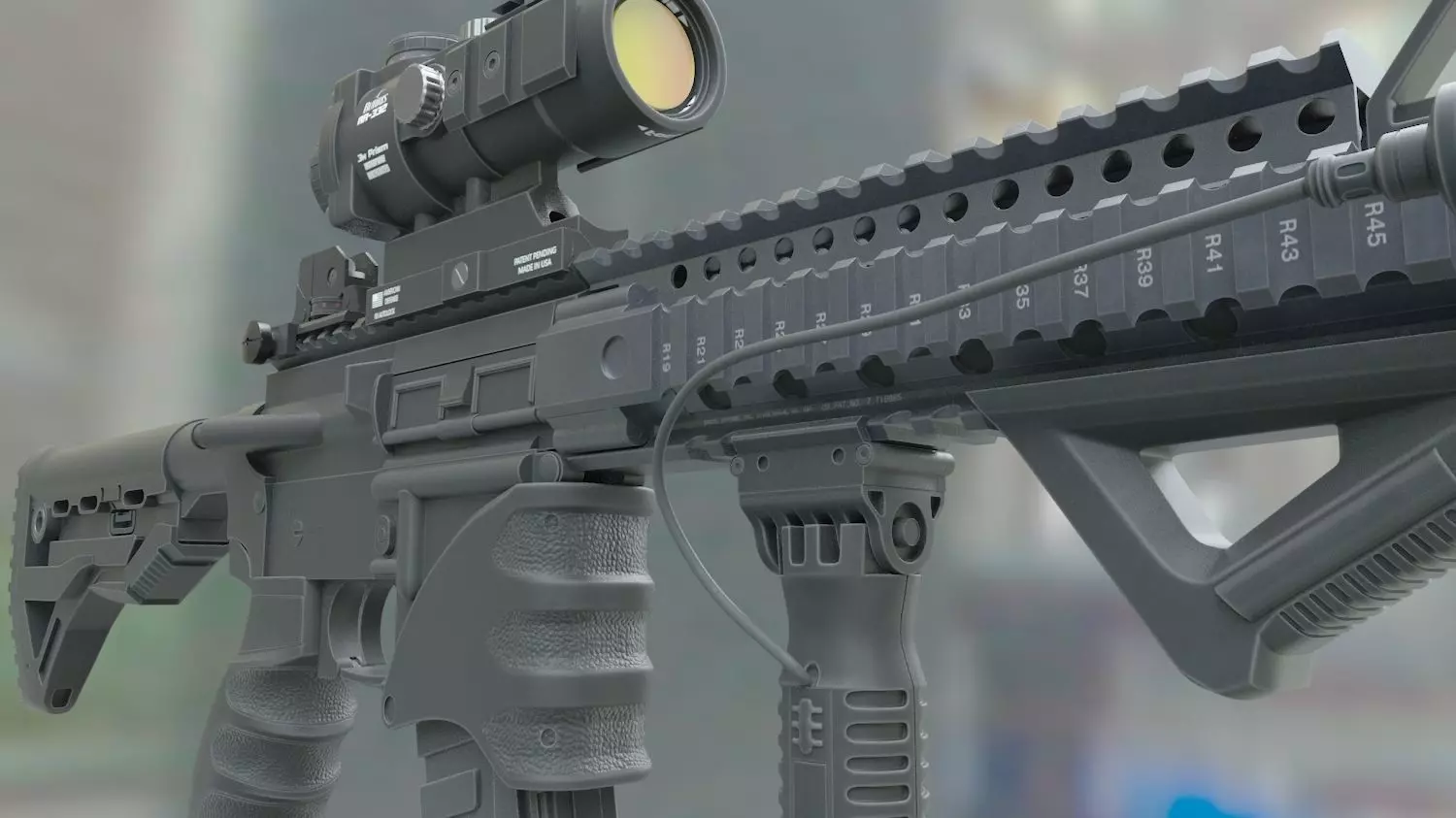 ar-15 ar - rifle with scope 3D model_0