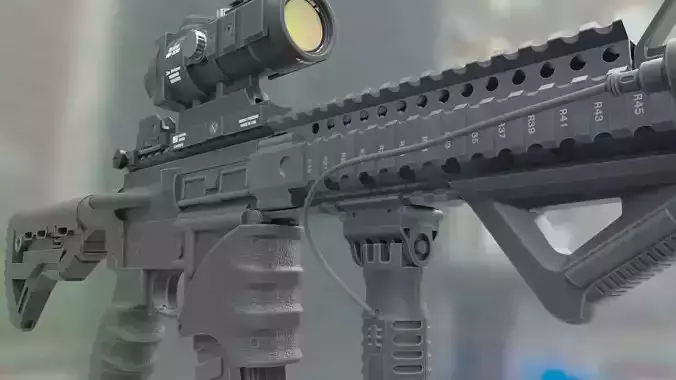 ar-15 ar - rifle with scope 3D model