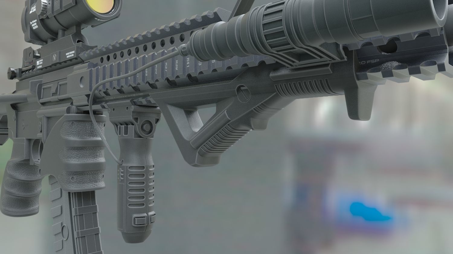 ar-15 ar - rifle with scope 3D model_1