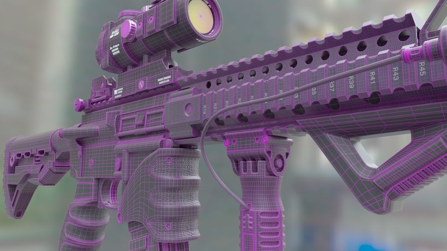 ar-15 ar - rifle with scope 3D model_9