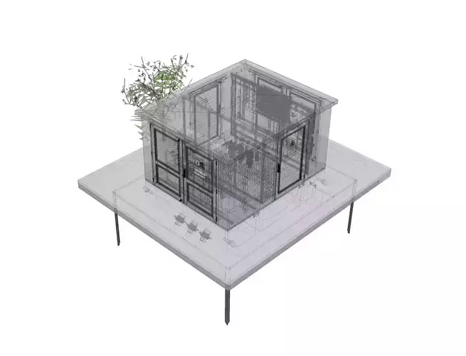Modular transformer station Free 3D model