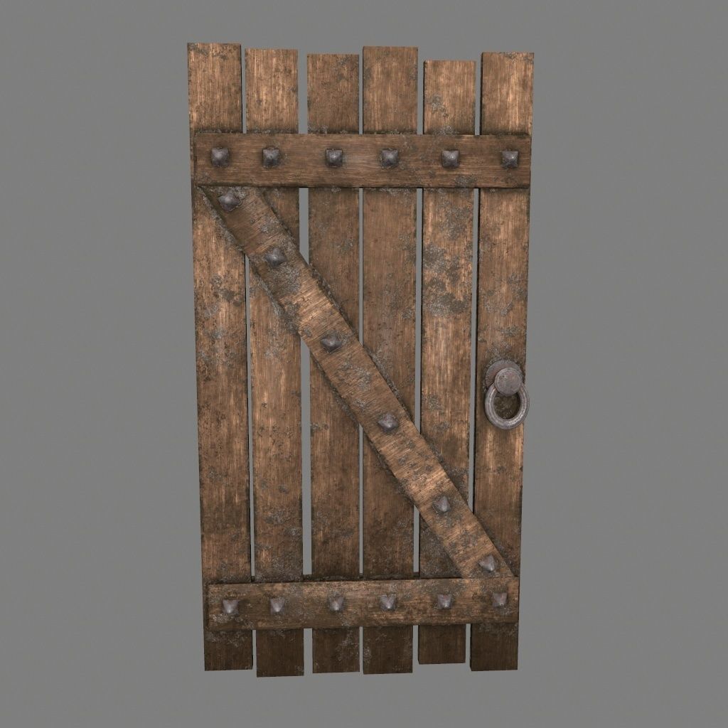 Medieval Door  Low-poly 3D model_9
