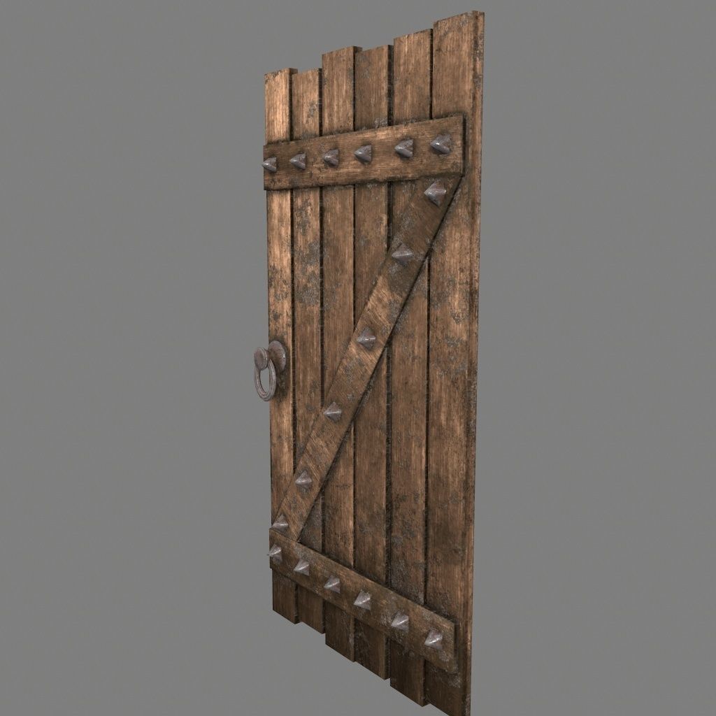 Medieval Door  Low-poly 3D model_12