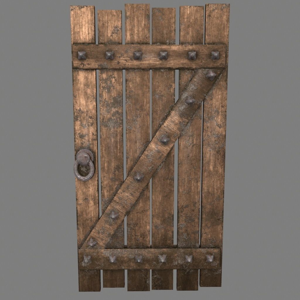 Medieval Door  Low-poly 3D model_3