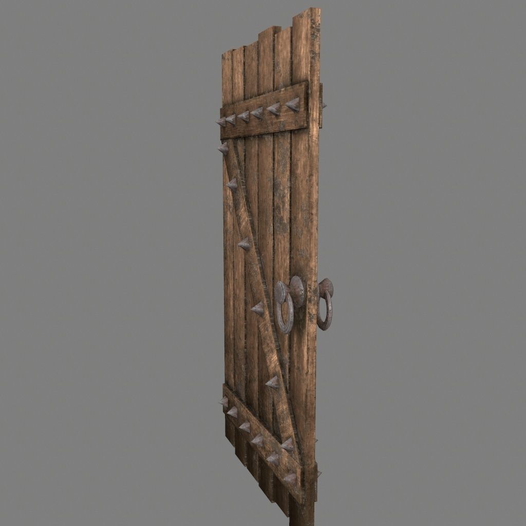 Medieval Door  Low-poly 3D model_7