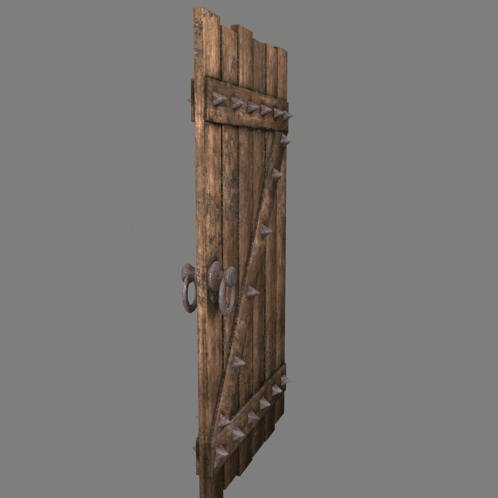 Medieval Door  Low-poly 3D model_5