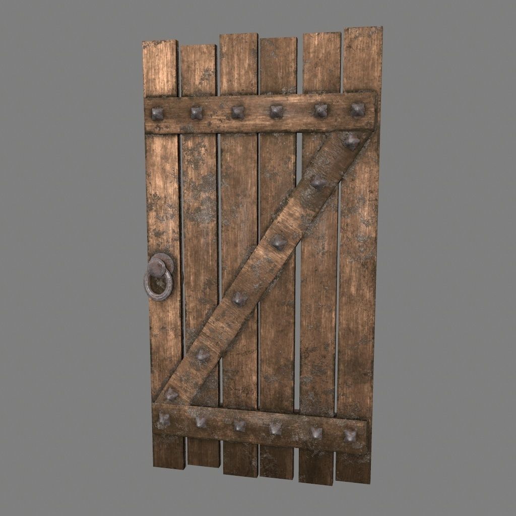 Medieval Door  Low-poly 3D model_13