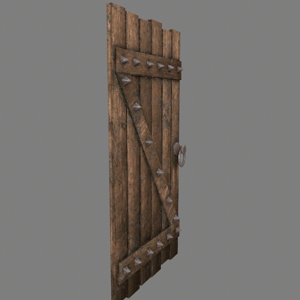 Medieval Door  Low-poly 3D model_10