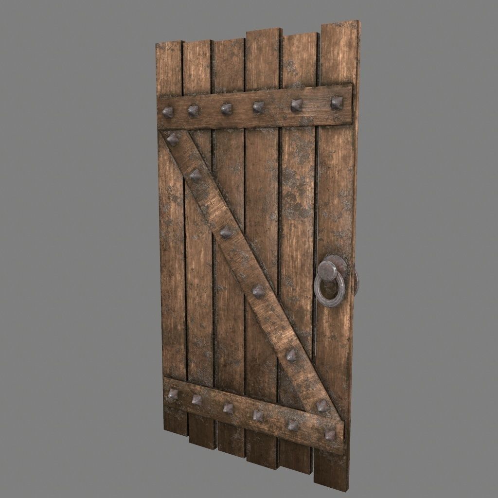 Medieval Door  Low-poly 3D model_8