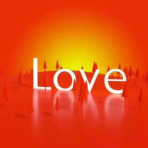 Love trees sunrise Low-poly 3D model