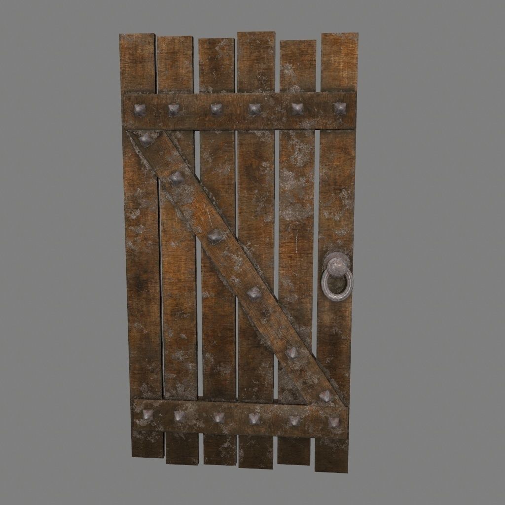 Medieval Door Low-poly 3D model_8