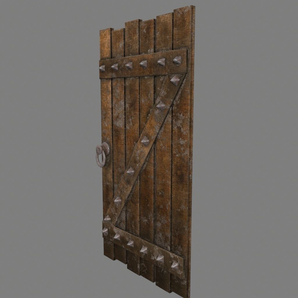 Medieval Door Low-poly 3D model_11