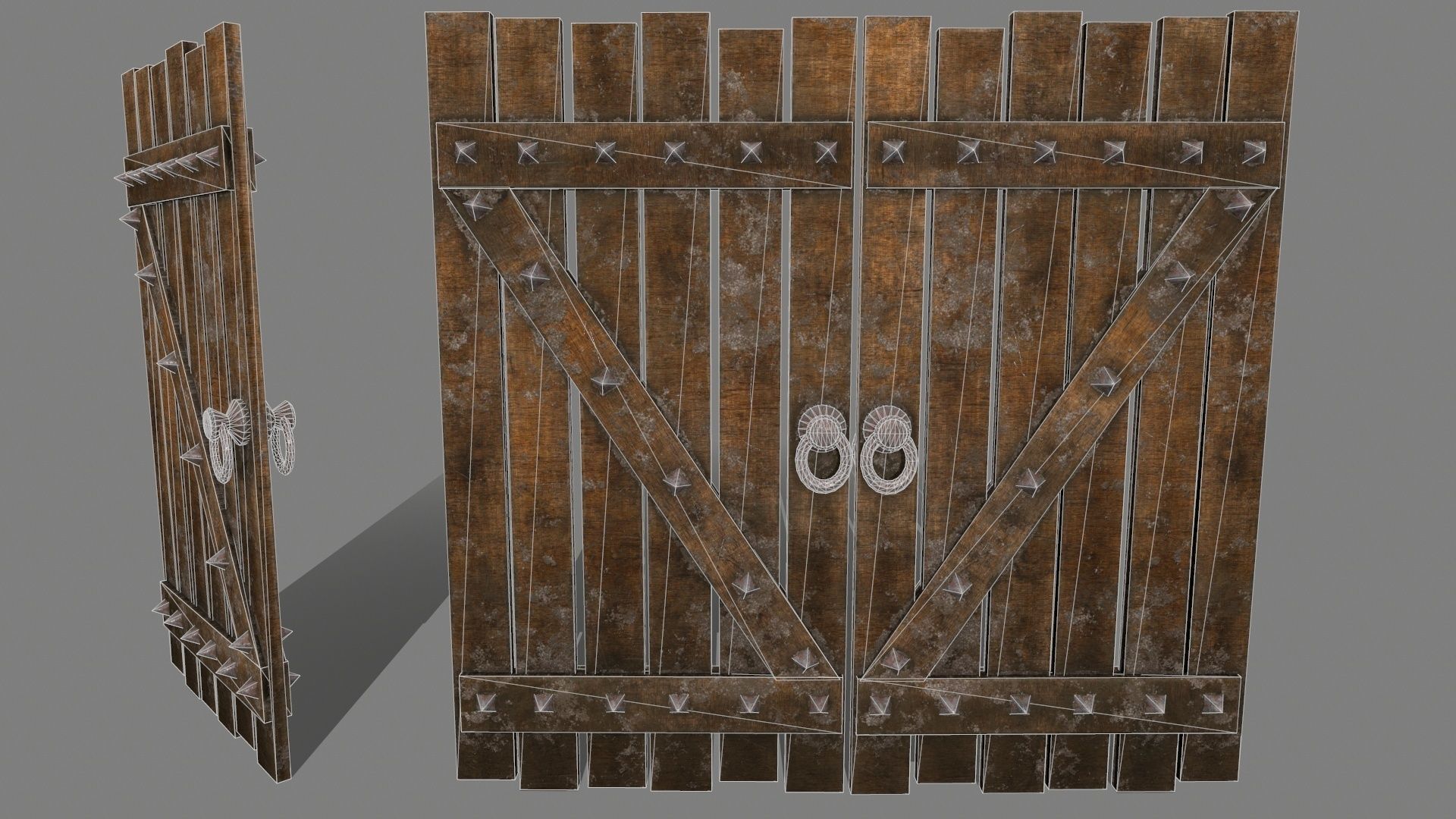 Medieval Door Low-poly 3D model_1