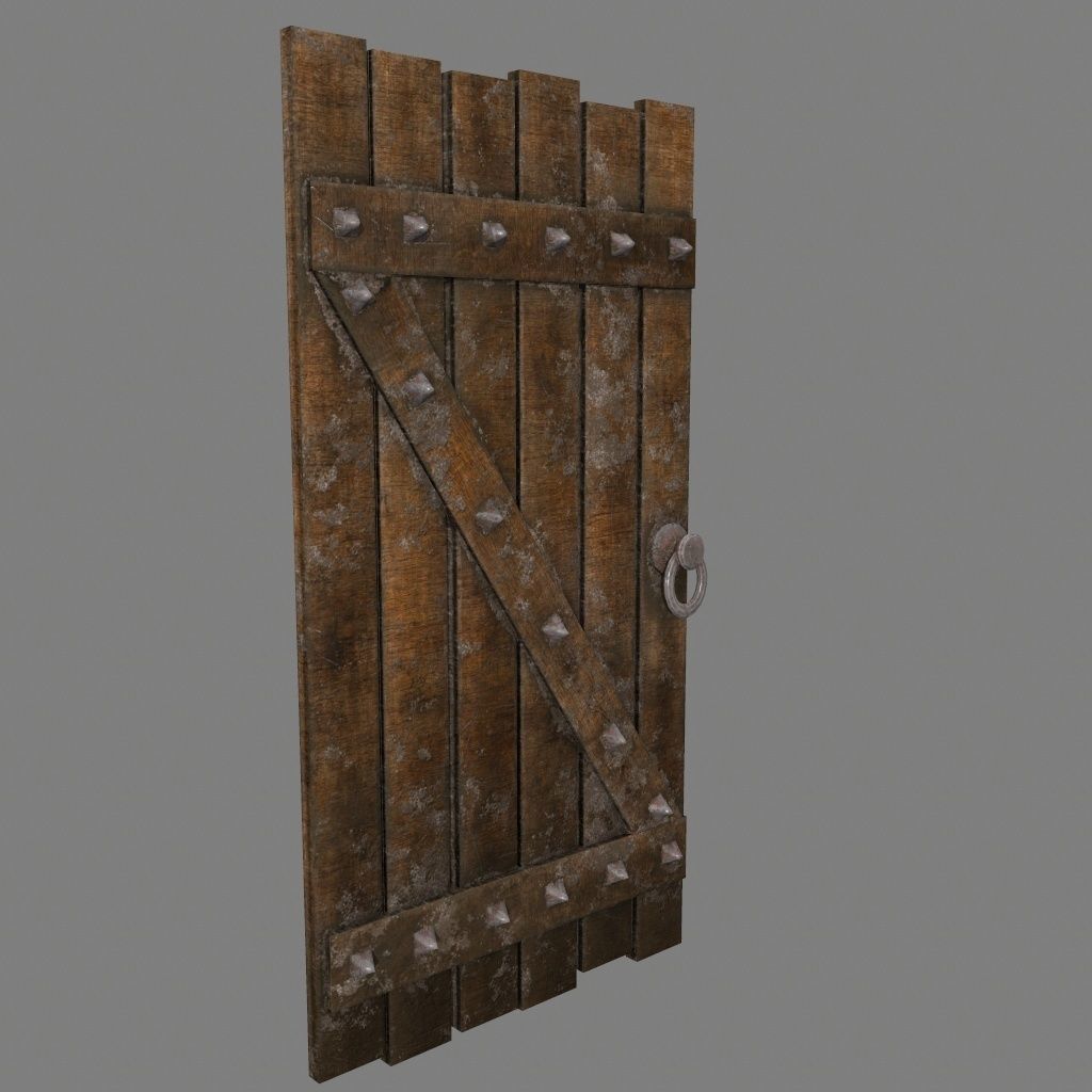 Medieval Door Low-poly 3D model_9