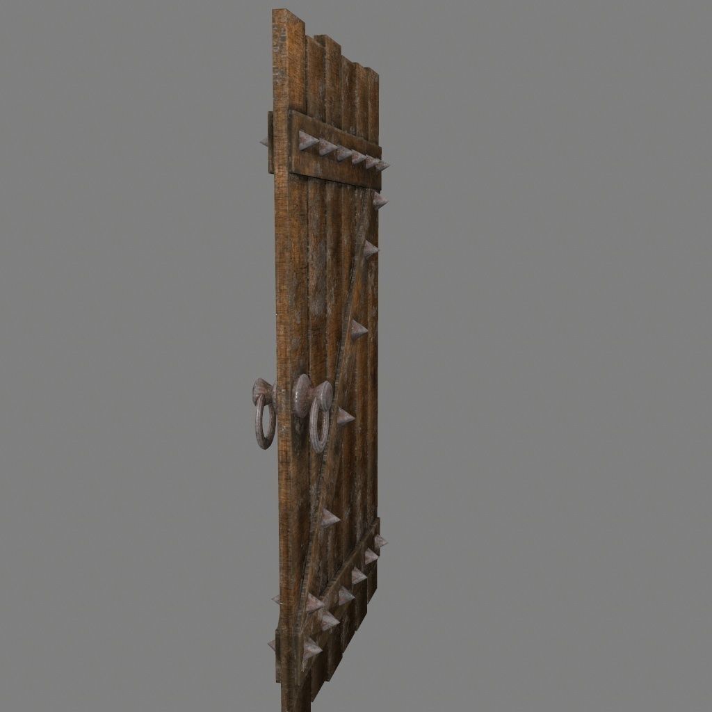 Medieval Door Low-poly 3D model_5
