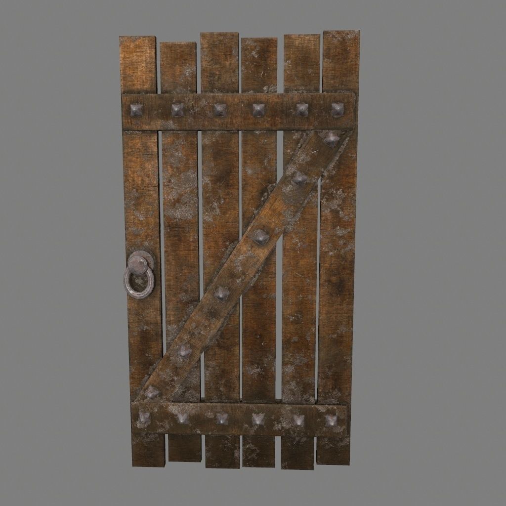 Medieval Door Low-poly 3D model_12