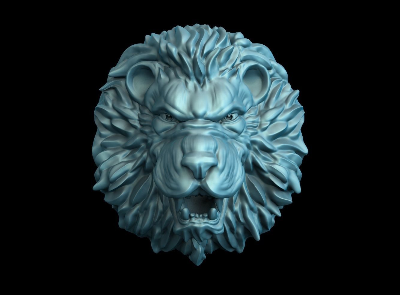 Lion  head pendant 3D print model_7