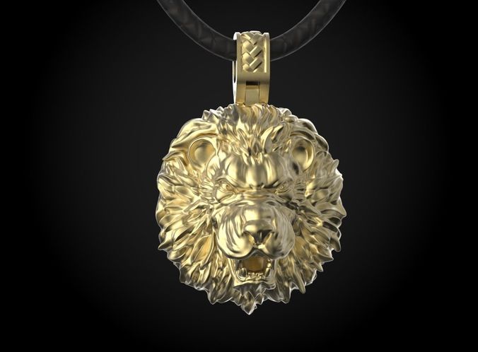 Lion  head pendant 3D print model