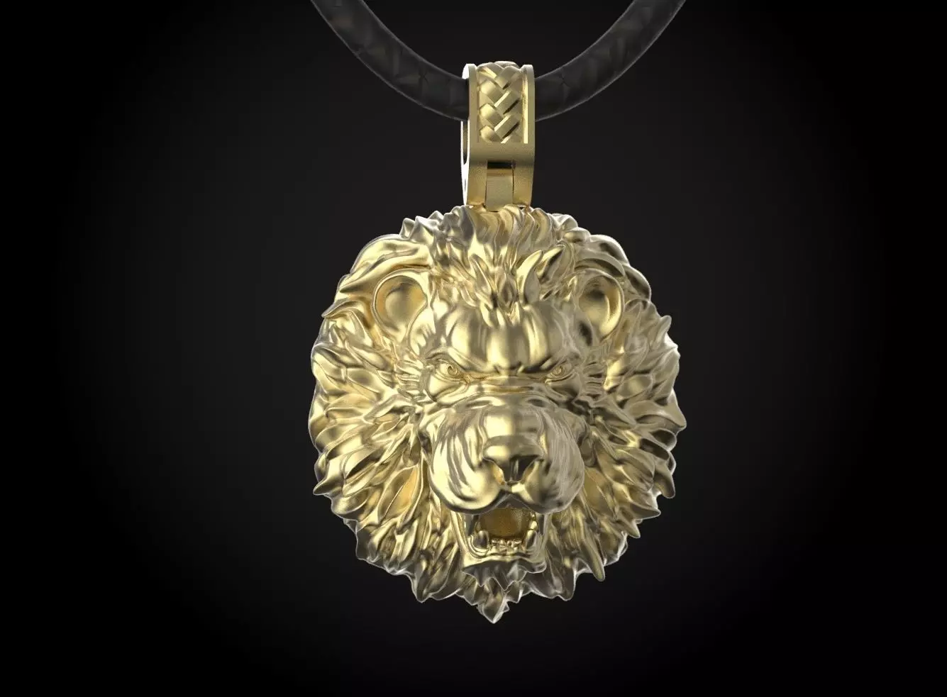 Lion  head pendant 3D print model_0